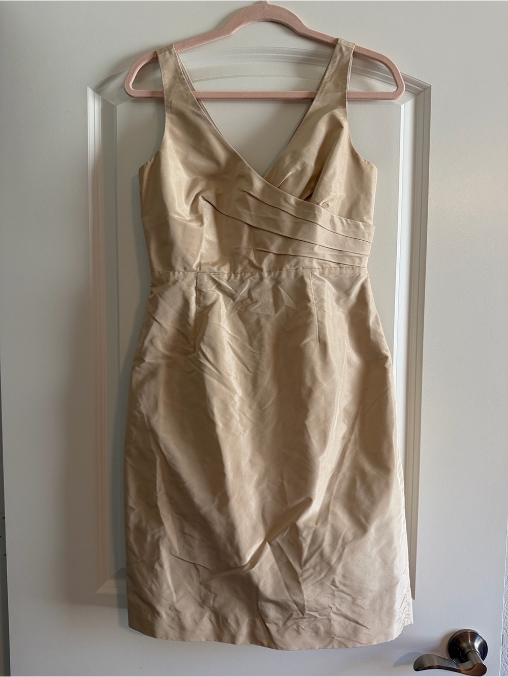 J. Crew Champagne Silk Taffeta Sleeveless Sheath Dress Size 4